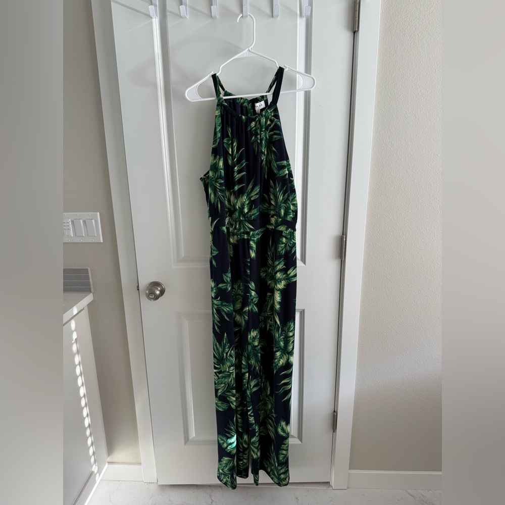Gilli Green Leaf Print jumpsuit